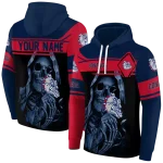 personalized gonzaga bulldogs grim reaper blue black hoodie best selling
