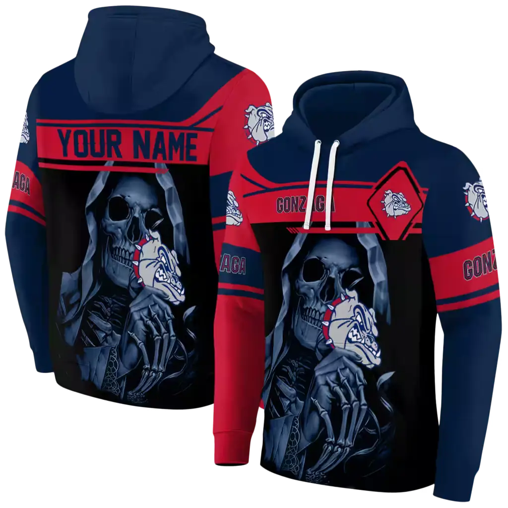personalized gonzaga bulldogs grim reaper blue black hoodie fashion forward personalized gonzaga bulldogs grim reaper blue black hoodie fashion forward