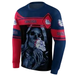 personalized gonzaga bulldogs grim reaper blue black hoodie best selling