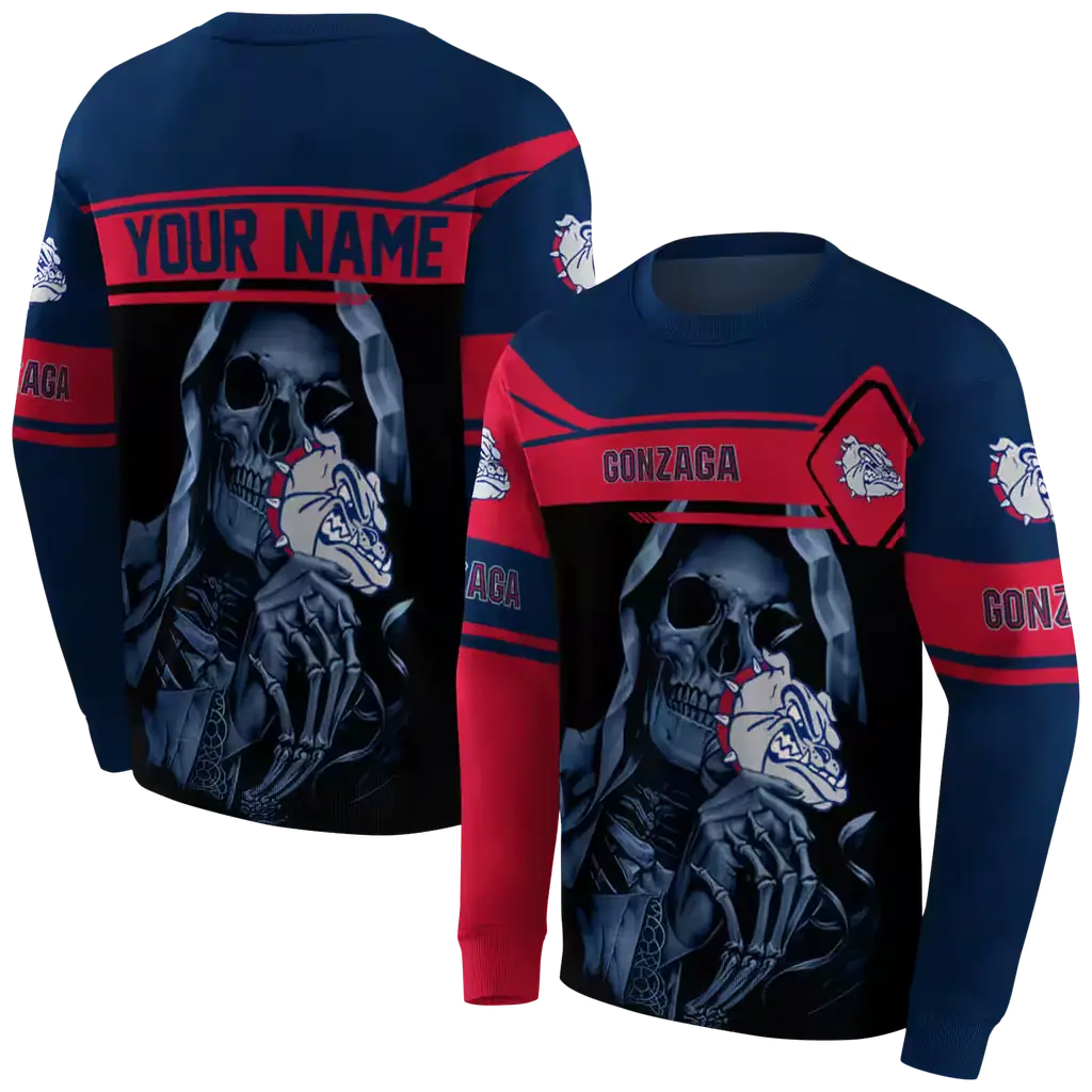 personalized gonzaga bulldogs grim reaper blue black hoodie premium grade personalized gonzaga bulldogs grim reaper blue black hoodie premium grade