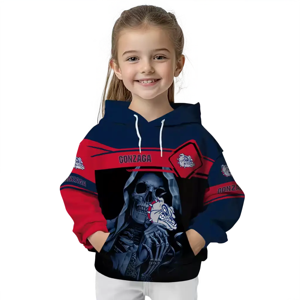 personalized gonzaga bulldogs grim reaper blue black hoodie top rated personalized gonzaga bulldogs grim reaper blue black hoodie top rated
