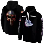 personalized gonzaga bulldogs punisher skull black hoodie best selling
