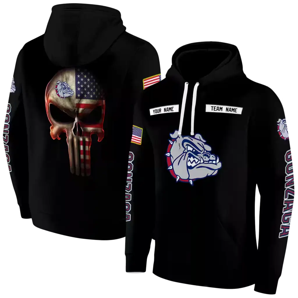 personalized gonzaga bulldogs punisher skull black hoodie fashion forward personalized gonzaga bulldogs punisher skull black hoodie fashion forward