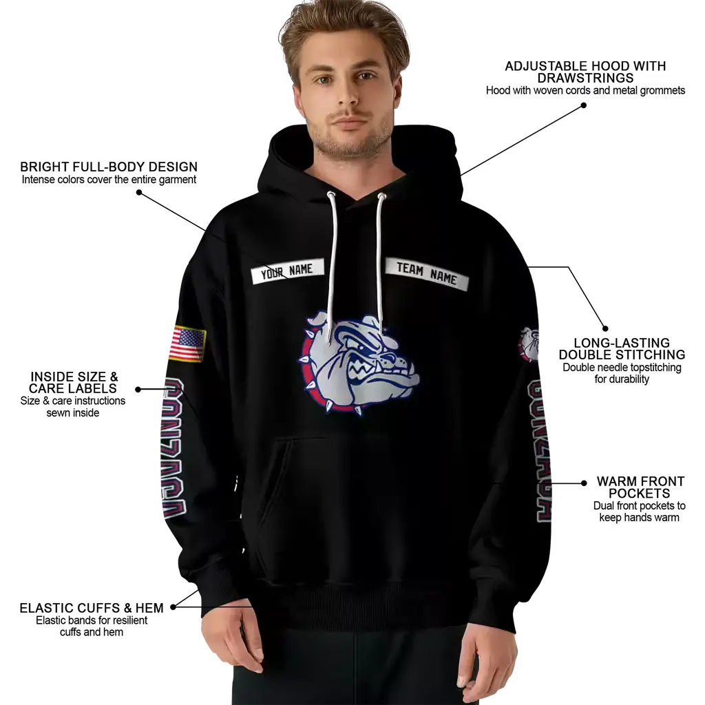personalized gonzaga bulldogs punisher skull black hoodie latest model personalized gonzaga bulldogs punisher skull black hoodie latest model