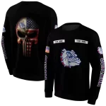 personalized gonzaga bulldogs punisher skull black hoodie best selling