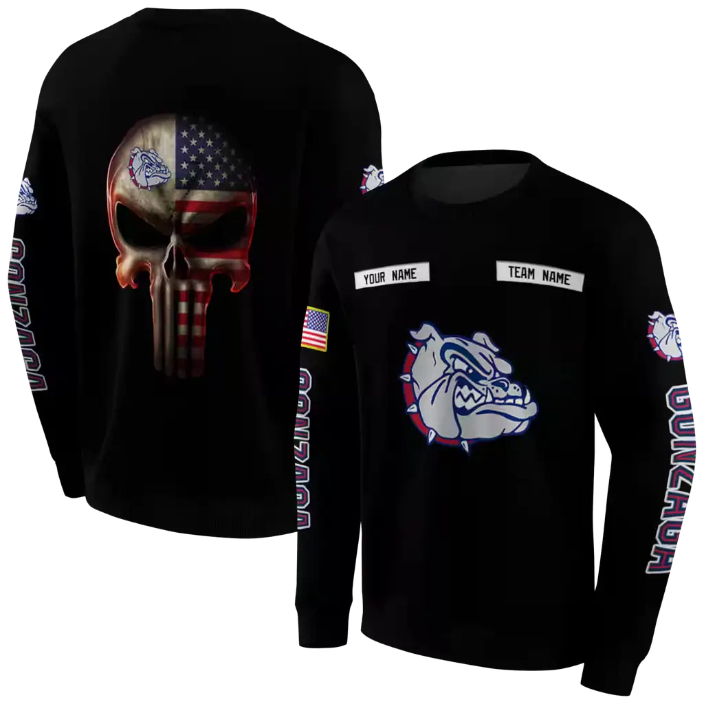 personalized gonzaga bulldogs punisher skull black hoodie premium grade personalized gonzaga bulldogs punisher skull black hoodie premium grade