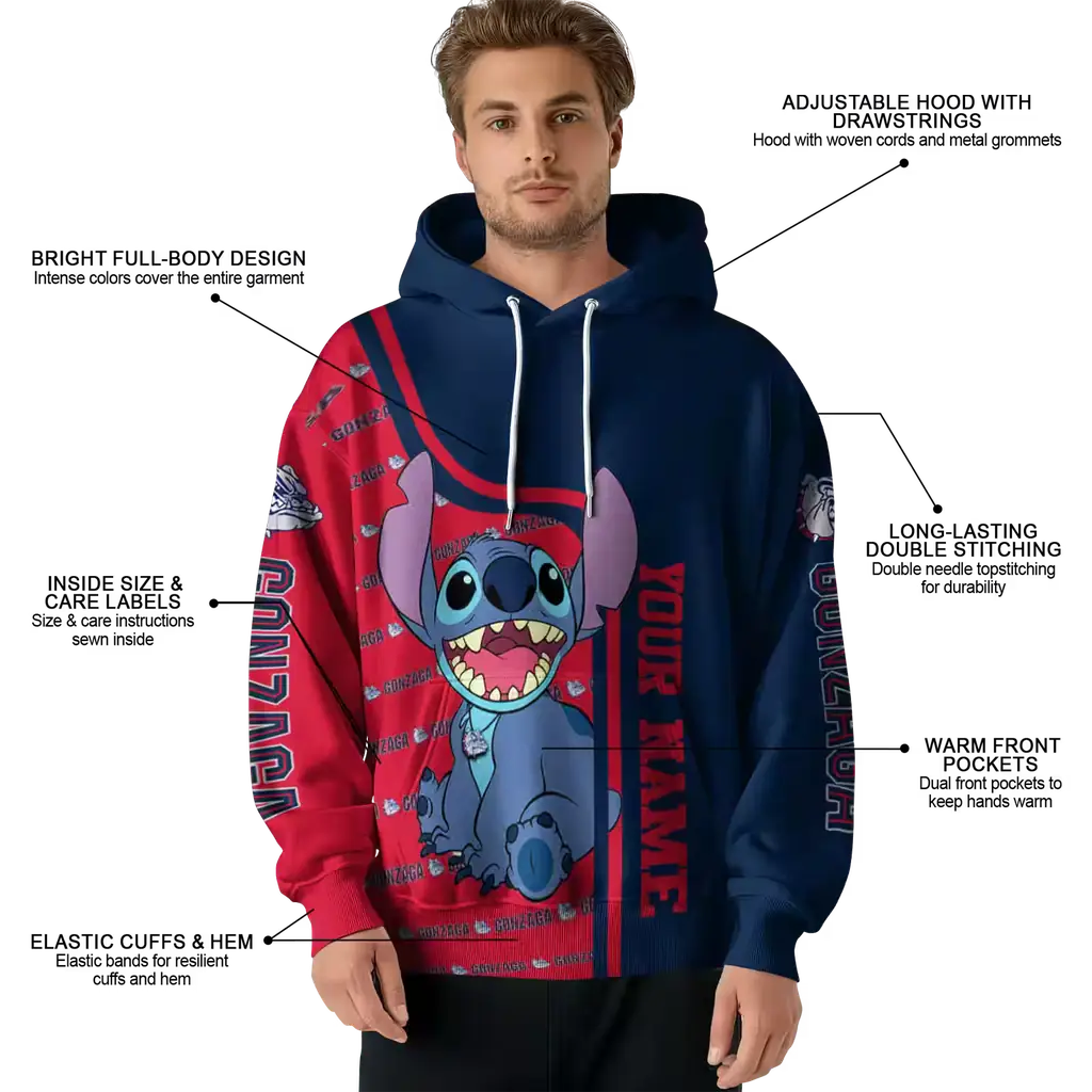 personalized gonzaga bulldogs stitch blue hoodie latest model personalized gonzaga bulldogs stitch blue hoodie latest model