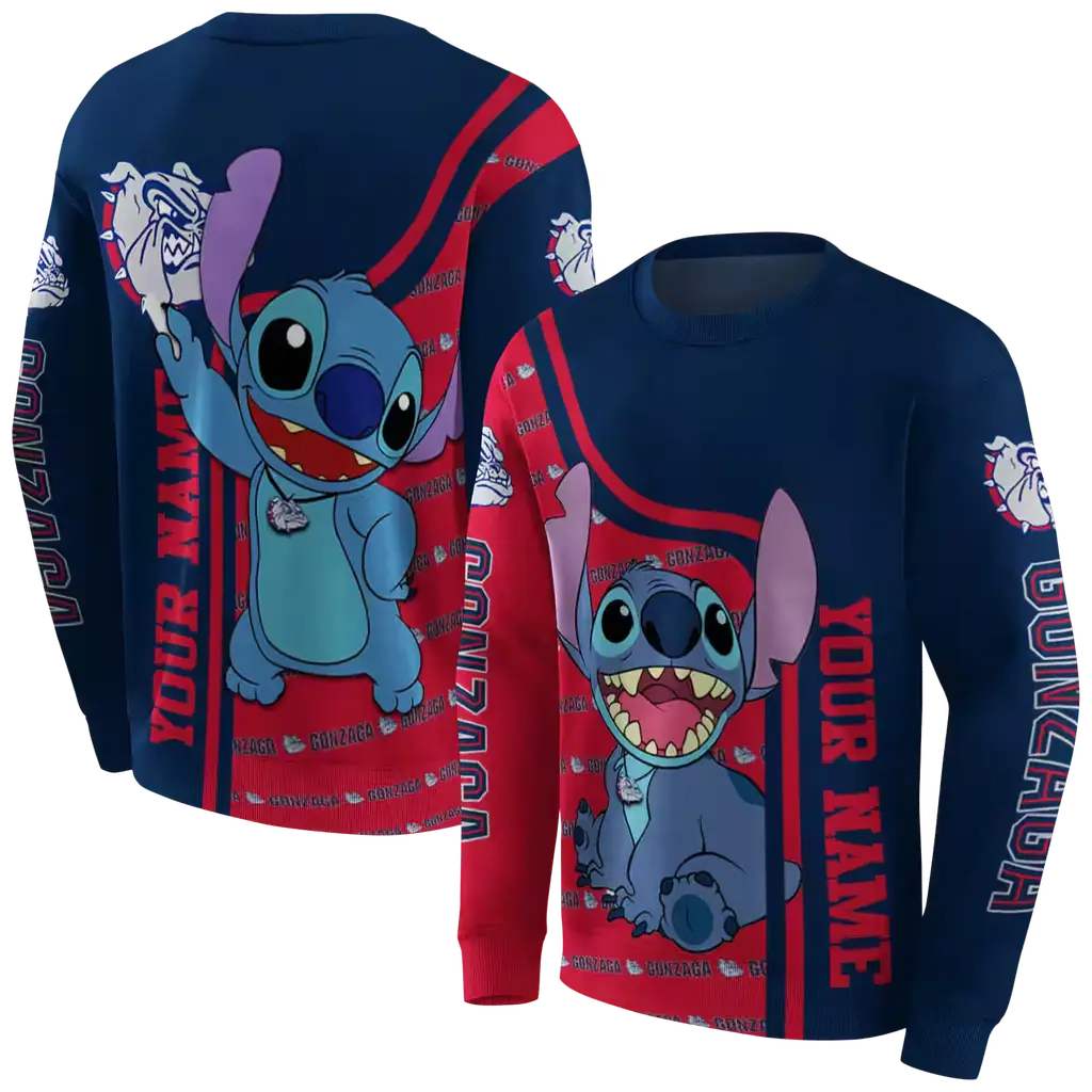 personalized gonzaga bulldogs stitch blue hoodie premium grade personalized gonzaga bulldogs stitch blue hoodie premium grade