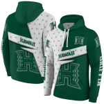 personalized hawaii rainbow warriors abstract shape green hoodie best selling