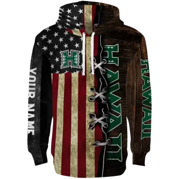 personalized hawaii rainbow warriors american pride hoodie best selling