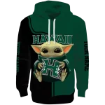 personalized hawaii rainbow warriors baby yoda green black hoodie best selling