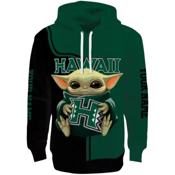 personalized hawaii rainbow warriors baby yoda green black hoodie best selling