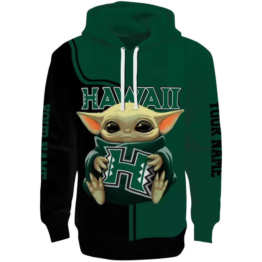 personalized hawaii rainbow warriors baby yoda green black hoodie best selling personalized hawaii rainbow warriors baby yoda green black hoodie best selling