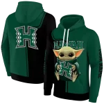 personalized hawaii rainbow warriors baby yoda green black hoodie best selling