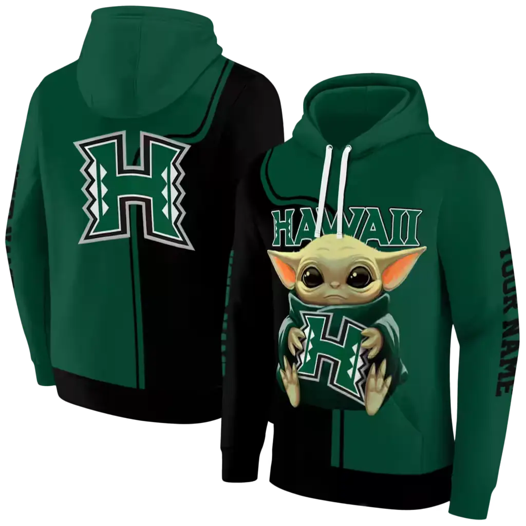 personalized hawaii rainbow warriors baby yoda green black hoodie fashion forward personalized hawaii rainbow warriors baby yoda green black hoodie fashion forward
