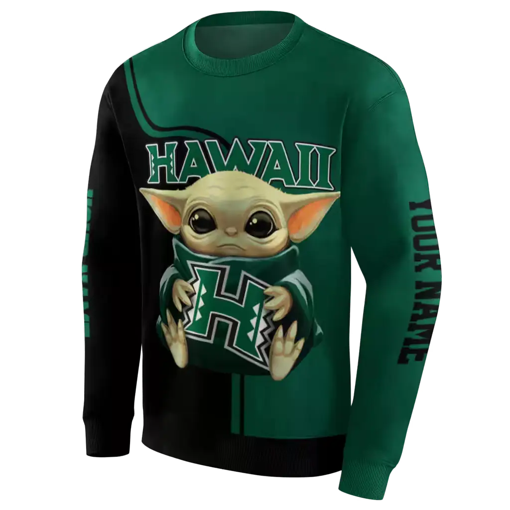 personalized hawaii rainbow warriors baby yoda green black hoodie new arrival personalized hawaii rainbow warriors baby yoda green black hoodie new arrival