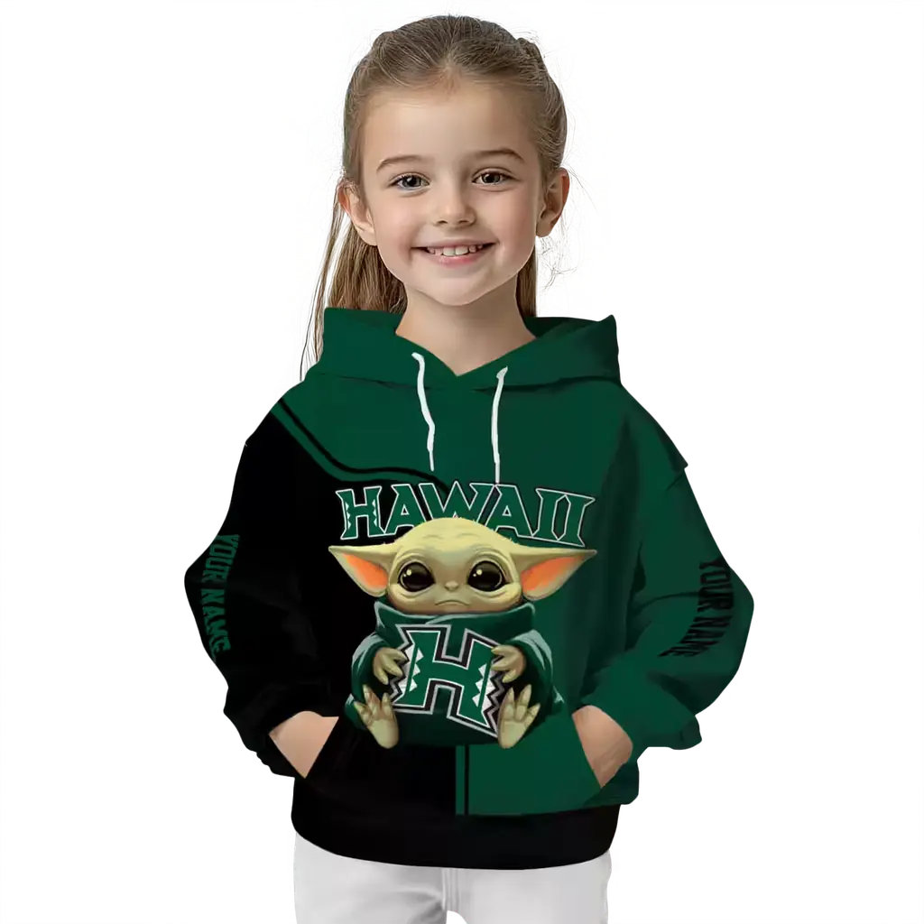 personalized hawaii rainbow warriors baby yoda green black hoodie top rated personalized hawaii rainbow warriors baby yoda green black hoodie top rated