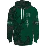 personalized hawaii rainbow warriors deer silhouette green hoodie best selling
