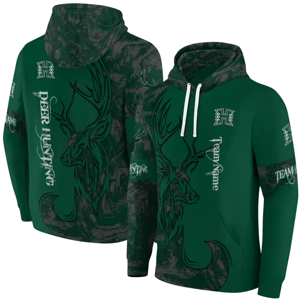 personalized hawaii rainbow warriors deer silhouette green hoodie fashion forward personalized hawaii rainbow warriors deer silhouette green hoodie fashion forward