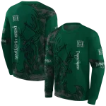 personalized hawaii rainbow warriors deer silhouette green hoodie best selling