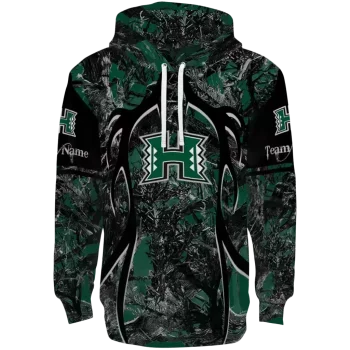 personalized hawaii rainbow warriors hunting theme green black hoodie best selling