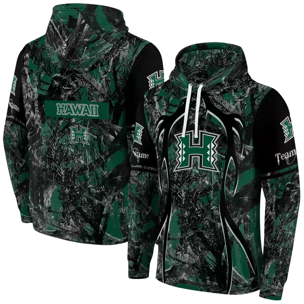 personalized hawaii rainbow warriors hunting theme green black hoodie fashion forward personalized hawaii rainbow warriors hunting theme green black hoodie fashion forward