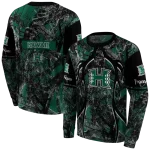 personalized hawaii rainbow warriors hunting theme green black hoodie best selling