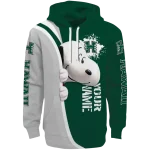 personalized hawaii rainbow warriors peeking snoopy green hoodie best selling