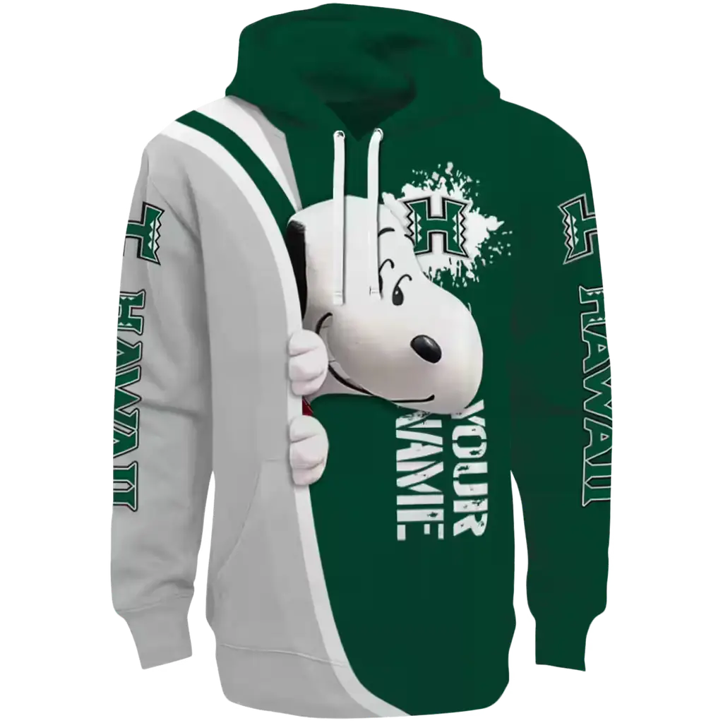 personalized hawaii rainbow warriors peeking snoopy green hoodie best selling personalized hawaii rainbow warriors peeking snoopy green hoodie best selling