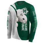 personalized hawaii rainbow warriors peeking snoopy green hoodie best selling