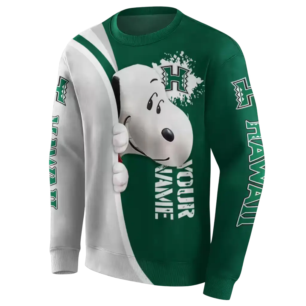 personalized hawaii rainbow warriors peeking snoopy green hoodie new arrival personalized hawaii rainbow warriors peeking snoopy green hoodie new arrival
