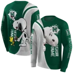 personalized hawaii rainbow warriors peeking snoopy green hoodie best selling