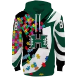 personalized hawaii rainbow warriors puzzle pieces green hoodie best selling