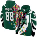 personalized hawaii rainbow warriors puzzle pieces green hoodie best selling