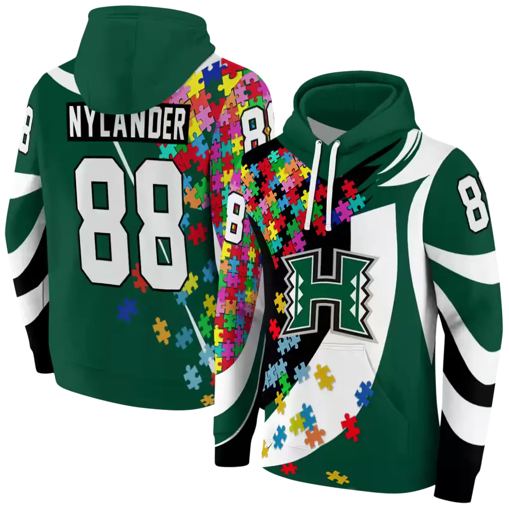 personalized hawaii rainbow warriors puzzle pieces green hoodie fashion forward personalized hawaii rainbow warriors puzzle pieces green hoodie fashion forward