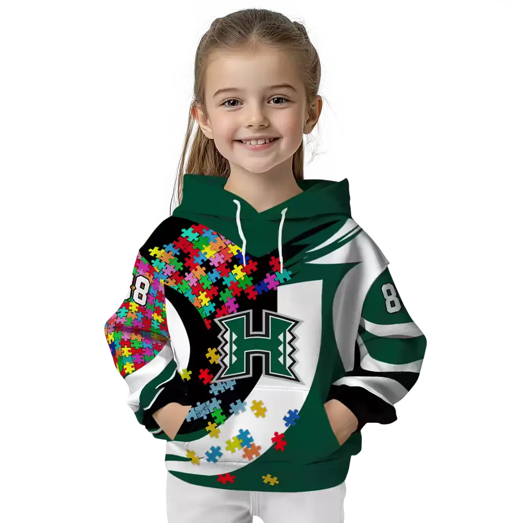 personalized hawaii rainbow warriors puzzle pieces green hoodie top rated personalized hawaii rainbow warriors puzzle pieces green hoodie top rated