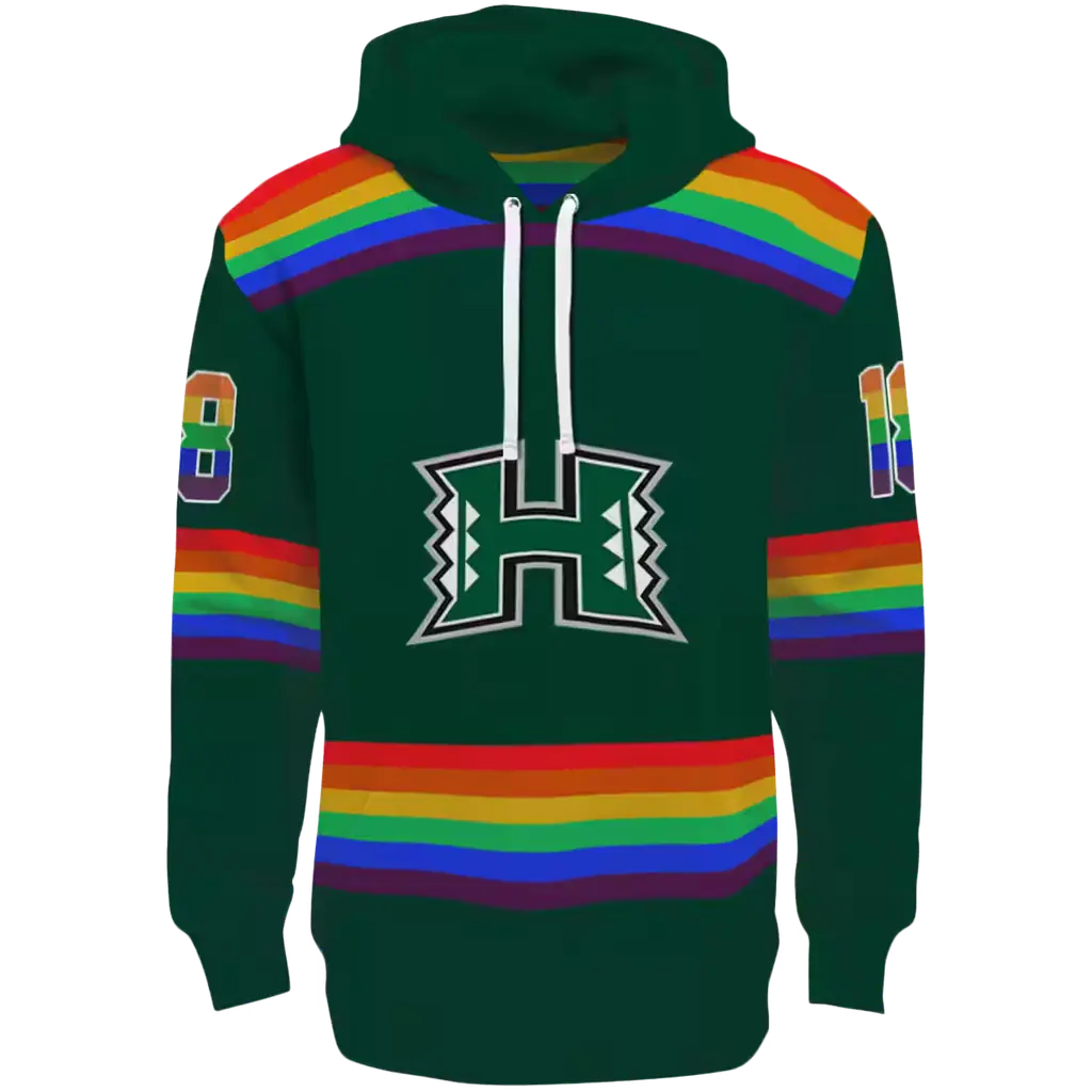 personalized hawaii rainbow warriors rainbow stripes green hoodie best selling personalized hawaii rainbow warriors rainbow stripes green hoodie best selling