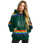 personalized hawaii rainbow warriors rainbow stripes green hoodie best selling