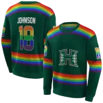 personalized hawaii rainbow warriors rainbow stripes green hoodie best selling
