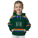 personalized hawaii rainbow warriors rainbow stripes green hoodie best selling