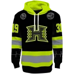 personalized hawaii rainbow warriors safety motif black neon green hoodie best selling