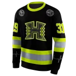 personalized hawaii rainbow warriors safety motif black neon green hoodie best selling