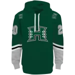 personalized hawaii rainbow warriors striped sleeves green hoodie best selling