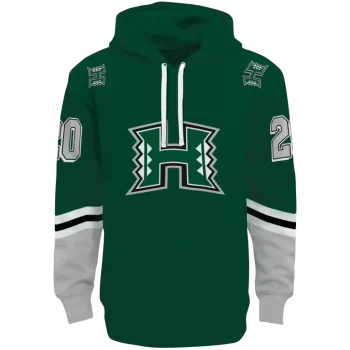 personalized hawaii rainbow warriors striped sleeves green hoodie best selling