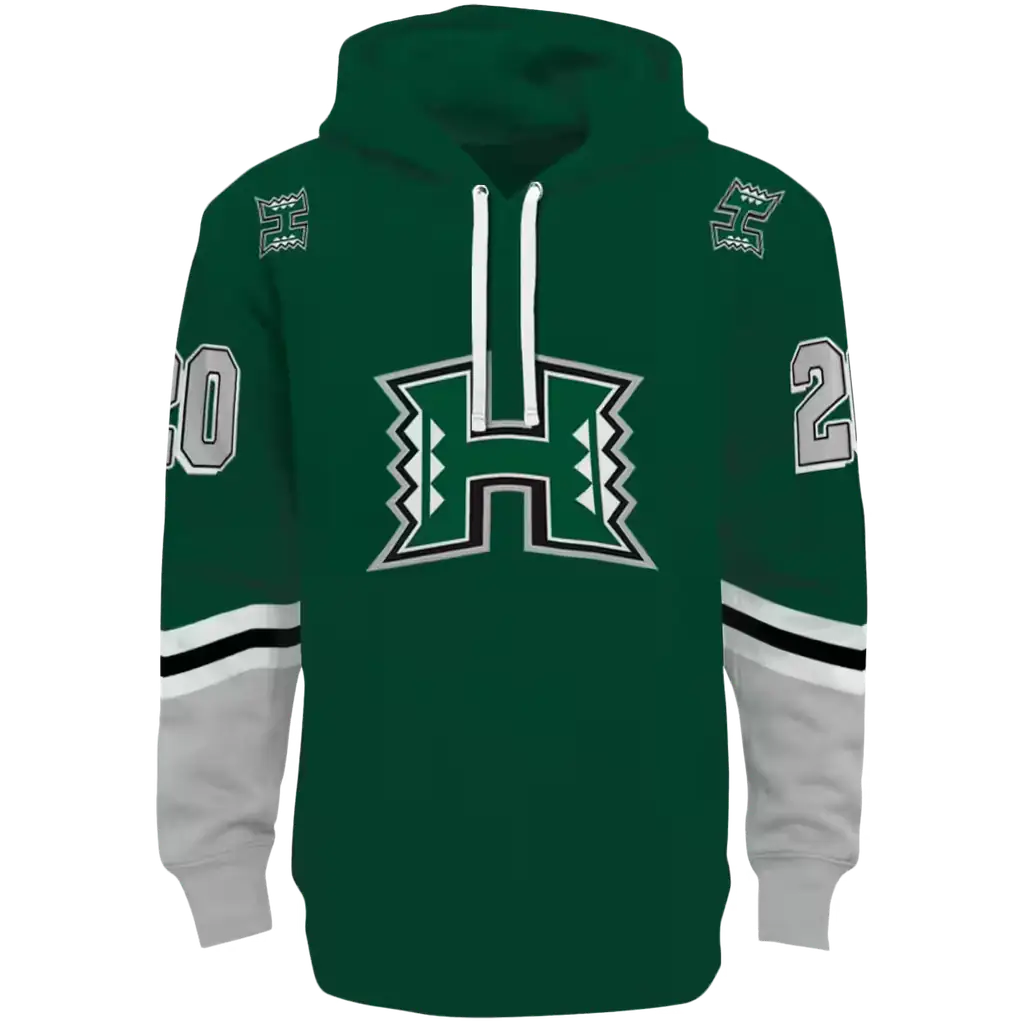 personalized hawaii rainbow warriors striped sleeves green hoodie best selling personalized hawaii rainbow warriors striped sleeves green hoodie best selling