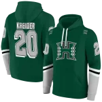 personalized hawaii rainbow warriors striped sleeves green hoodie best selling
