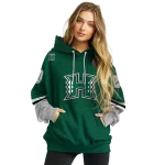 personalized hawaii rainbow warriors striped sleeves green hoodie best selling