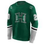 personalized hawaii rainbow warriors striped sleeves green hoodie best selling
