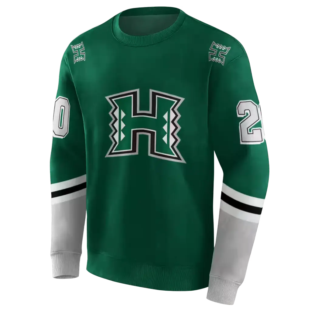 personalized hawaii rainbow warriors striped sleeves green hoodie new arrival personalized hawaii rainbow warriors striped sleeves green hoodie new arrival