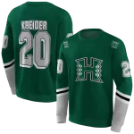 personalized hawaii rainbow warriors striped sleeves green hoodie best selling